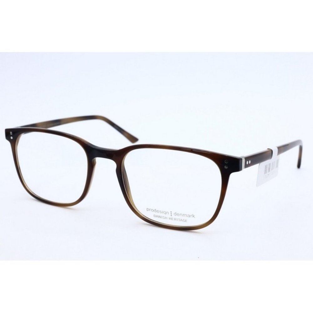 New Pro-Design Denmark 4789 5522 Havana Square Eyeglasses Clear Lenses 52mm